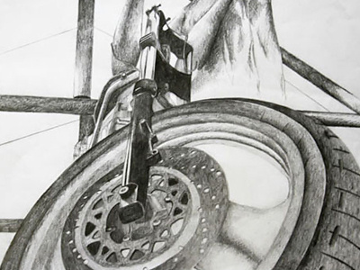 Bike sketch black contrast drawing eye illustration lighting pencil shading white