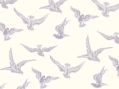 Victorian Bird Wallpaper bird cream dove illustration pattern purple repeat sketch vector wallpaper white