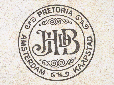 Pretoria, Amsterdam and Kaapstad (Cape Town) seal amsterdam black brand branding brown cape town design icon illustration logo monogram pretoria texture trademark typography vector white