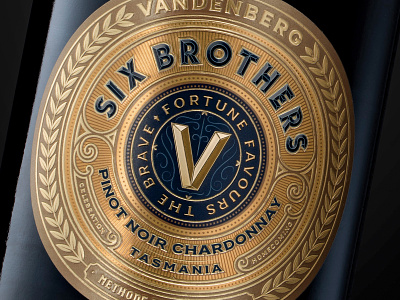 Vandenberg art direction branding goldfoil illustration label layout packaging type typography wine label