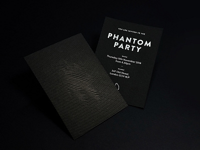 Phantom party invite embossing invite optical illusion print