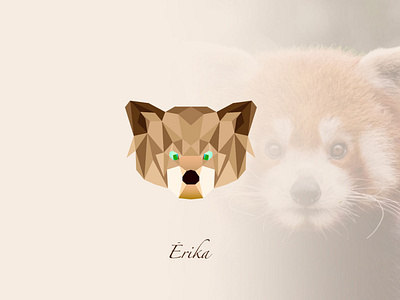 Polygonal Geometric Red Panda animal branding design flat icon illustration illustrator logo mascot vector wildlife