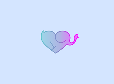 Elephant Logo Design | 🐘 + 💘 animal blue branding design elephant flat icon identity illustration illustrator logo