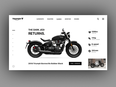 Triumph Motorcycles Concept design minimal ui ux web website