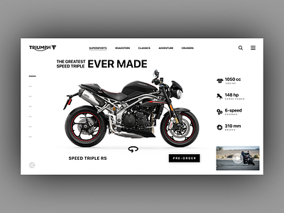 Triumph Motorcycles Shop Concept branding design minimal typography ui ux web website