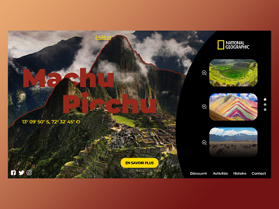 Machu Picchu | National Geographic | Somhay adobe photoshop adobe xd adobexd design illustration machu picchu monuments national geographic perou peru rainbow mountain template tourism uidesign uxdesign visit web webdesign website