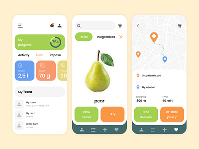 Healthy food/ health/ activity app. app design icon icons product design ui design ux design