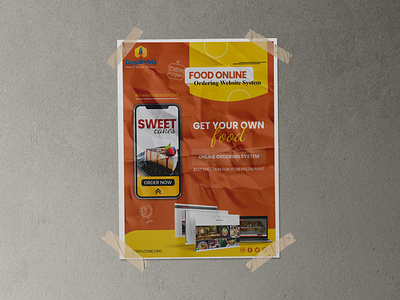 Online food ordering website system poster