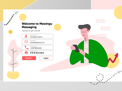 SignUp page UI app design illustration ui ui ux ux web