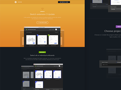 Landing page Sketch avocode changelog design flat landing page product sketch sketchapp ui ux web website