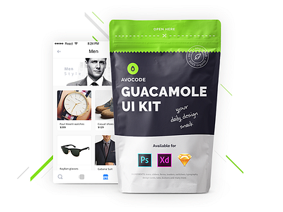 Guacamole UI Kit avocode guacamole guacamole ui kit ios mobile app ps sketch snacks ui user interface ux xd