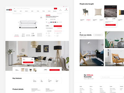 product page shop clean design detail shop ecommerce landing page product detail product page product page shop product shop ui ux web design xxxlutz