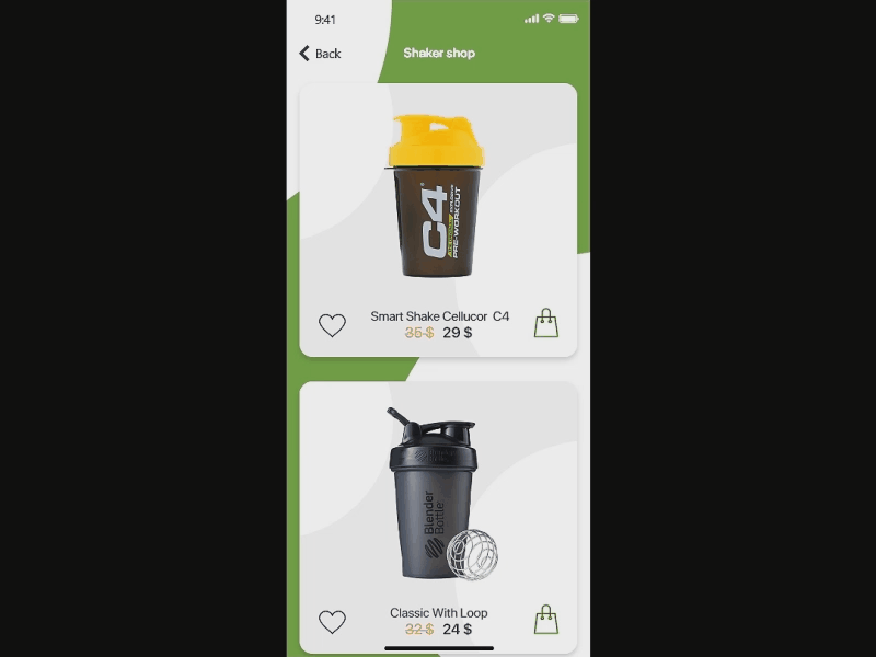 Shaker store app animation