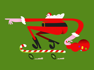 Go, Santa, go! character design christmas funny illustration kids illustration presents santa claus