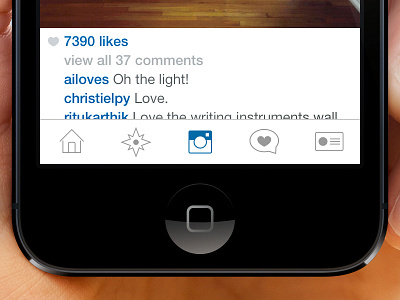 Instagram iOS 7 menu flat icon instagram ios 7 martino pennati menu redesign