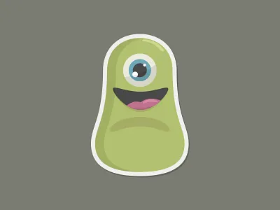 Sticker Monster concept flat funny halloween illustration martino pennati minimal monster sticker