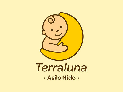 Terraluna baby flat hug kid logo martinopennati minimal moon nursery