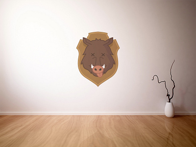 wall graphic boar graphics illustration martinopennati minimal sticker trophy wall