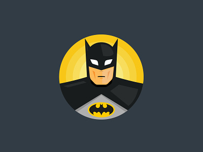 Batman bat batman comic dc flat illustration superhero