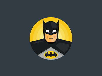 Batman bat batman comic dc flat illustration superhero