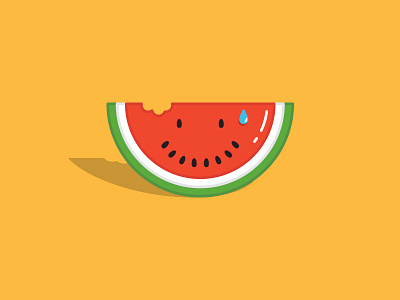 Watermelon flat funny illustration summer watermelon