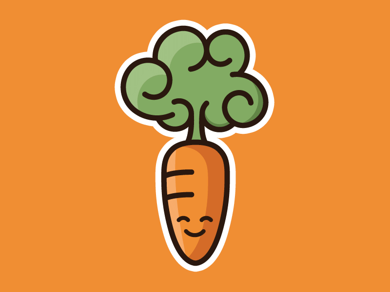 Carrot carrot flat funny icon illustration smile sticker