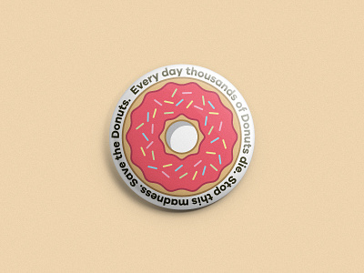 Save the Donuts button donut flat food illustration political sticker sweet