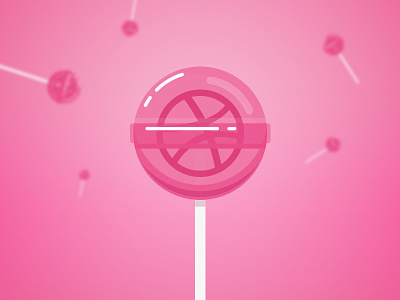 Lollipop Dribbble dribbble flat illustration light lollipop pink sweet