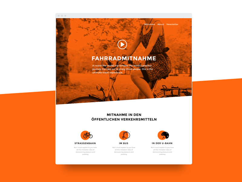 Bicycle Carriage Campaign commute mobility urban carriage bike page landing landing page