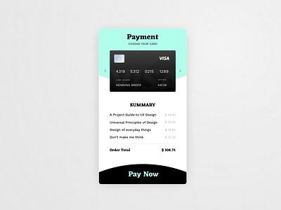 Credit Card Checkout // 002 DailyUI Challenge