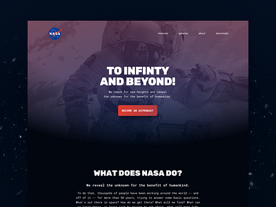 Landing page // 003 DailyUI Challenge astronaut daily challenge dailyui day 003 landing landingpage nasa page space ui universe ux