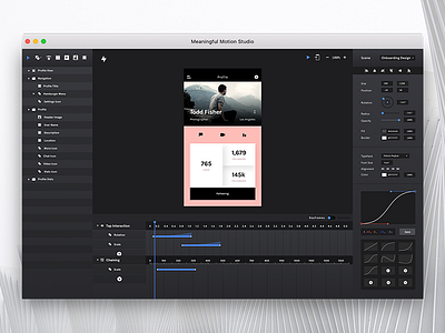 Meaningful Motion Studio Interface animation bachelor concept degree design prototyping meaningful motion motion software ui ui animation user interface webapp