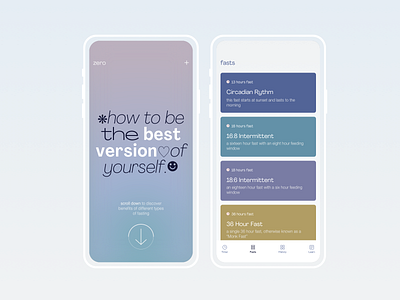 Zero — Mobile App Concept app design ecommerce fasting fitness fitness app health health app healthcare interaction mobile mobile ui typogaphy ui uiux ux web