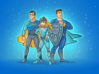 Brand Heroes for Software Developer character heroes illustration