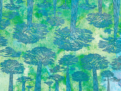 Tree Crook colourful fashion pattern sky textile trees