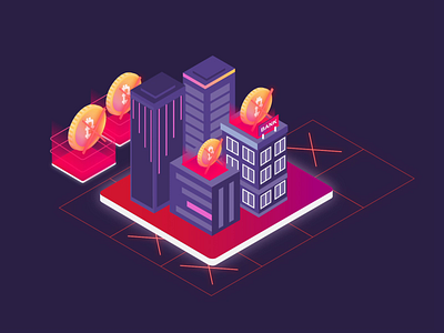 LGO Markets • Glitch ❌ aftereffects animation bitcoin construction contrast glitch illustration isometric neon
