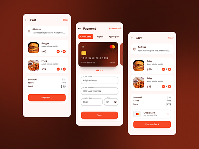 Credit Card Checkout • #DailyUI 02 app checkout design food ui uidesign ux visual