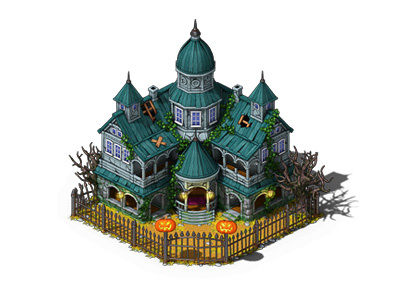 Haunted Mansion 3d building casual dark game game development gamedev illustration pumpkin