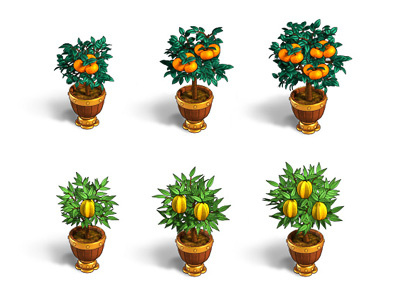 Pot trees 3d casual game game development object pot tree