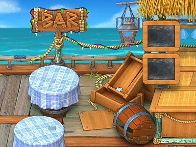 Game Background Bar 3d background casual game game development illustration