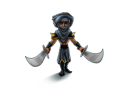 Saracen warrior casual character game gamedev sketch sword