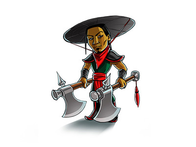 Chinese warrior axe casual character game gamedev sketch
