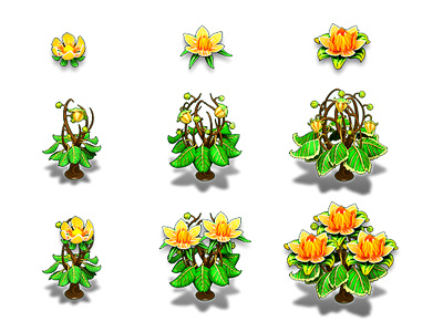 Casual Game Flower Objects