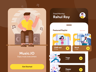 Music is the way app design illustration music ui ux