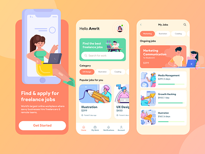 Freelance Jobs App Concept UI