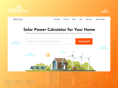 Solar Calculator electricity illustration power savings solar sun