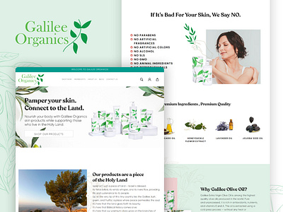 Galilee Organics Cosmetics design e commerce design e commerce shop e commerce website online store shopify shopify store ux web website design