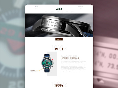 AVI 8 - Watch Brand - Campaign Landing page design and dev