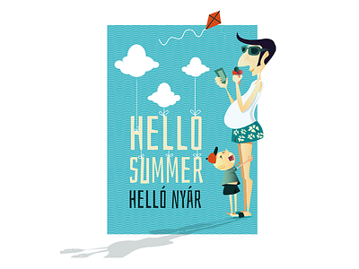 Hello Summer cream cry ice illustration phone