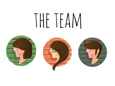 the team boy face girl illustration team